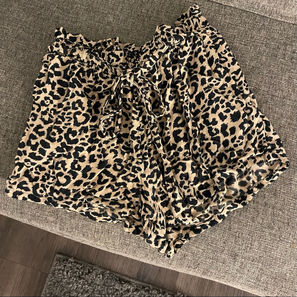 Cheetah paper bag shorts